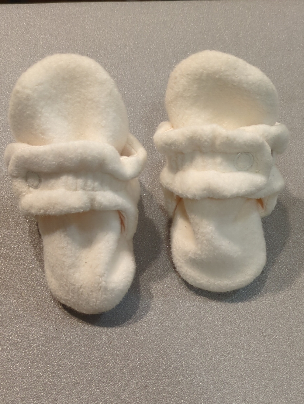 Cream Plush Baby Slippers